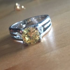 Silver Ring with yellow stone